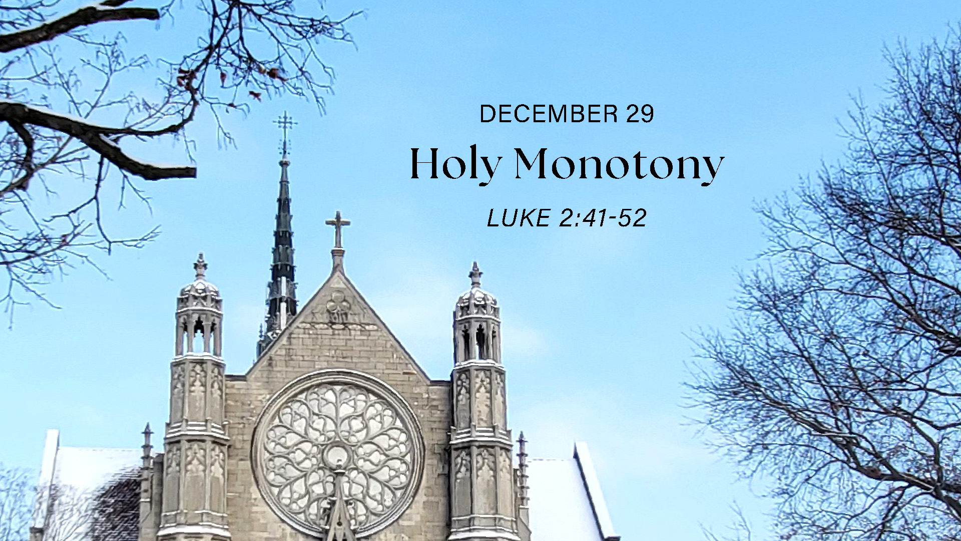 December 29 - Holy Monotony